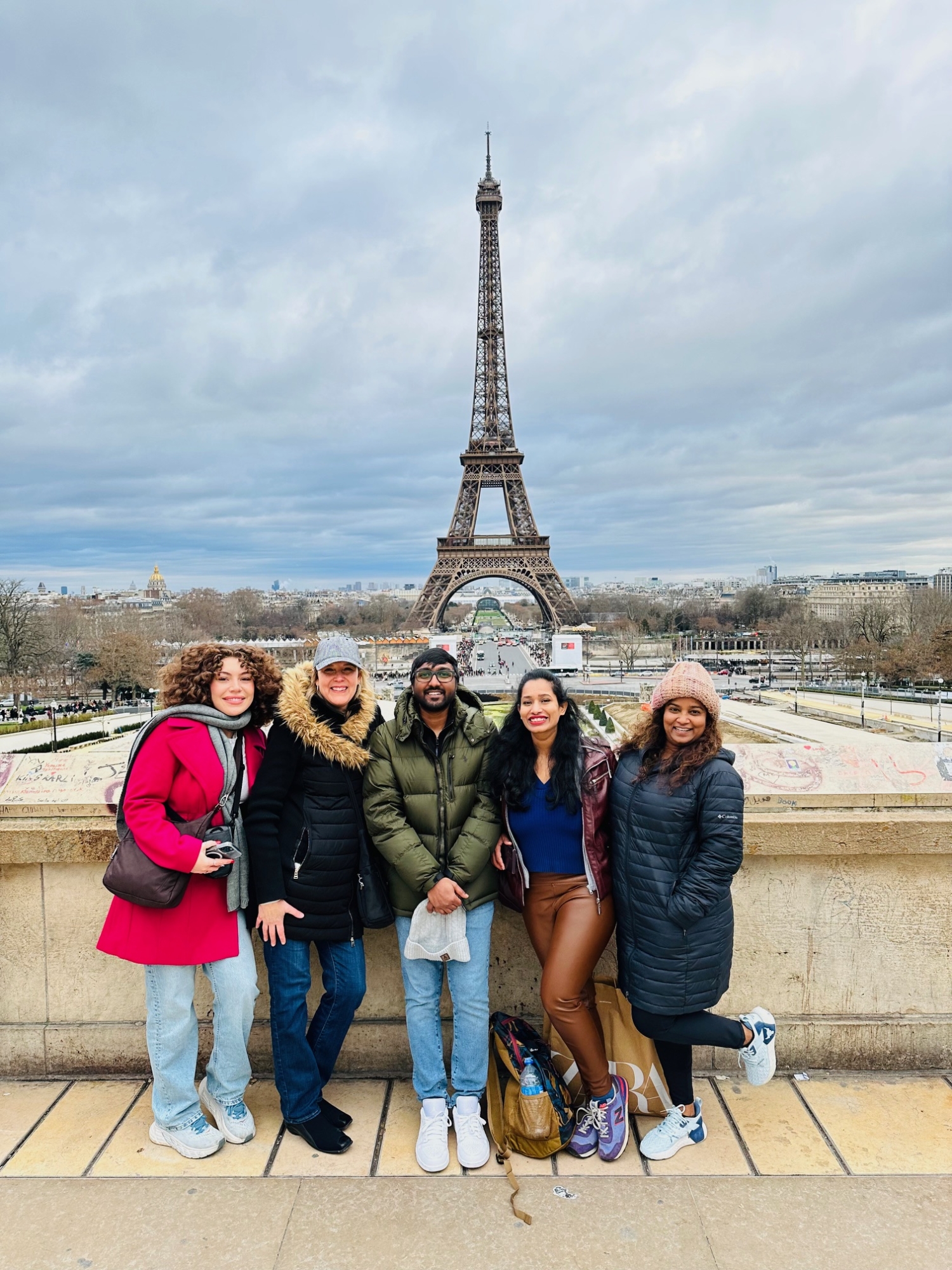 Lyon students at the Eiffel Tower